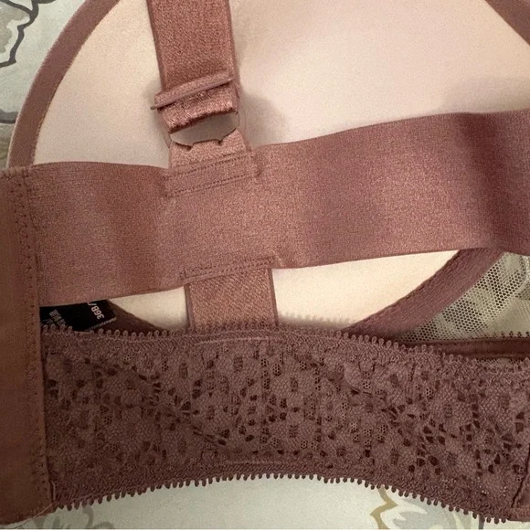 Victoria’s Secret Elegant Mauve Lace Very Sexy Push-up Bra Size 36B Padded Mesh - Picture 5 of 10